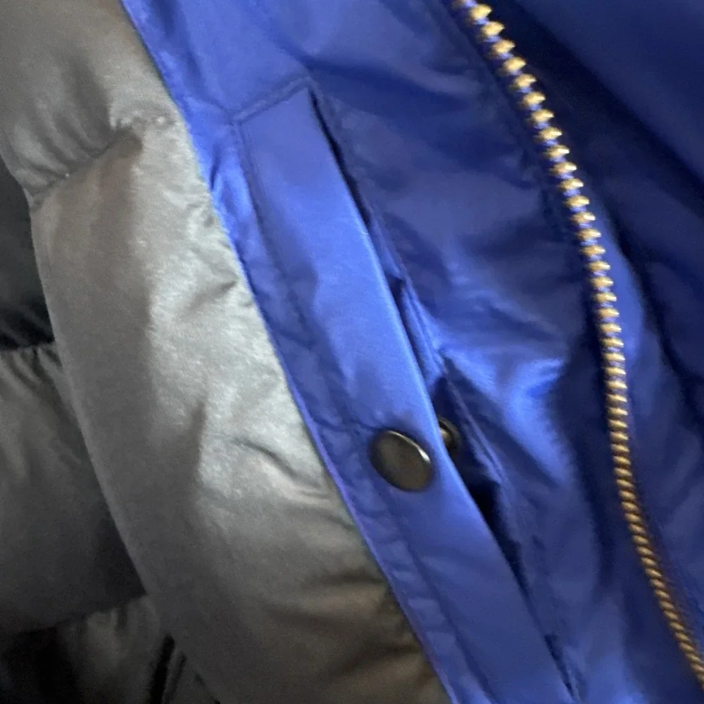 Banana Republic Blue Performance DOWN Puffer Coat L Backpack Strap